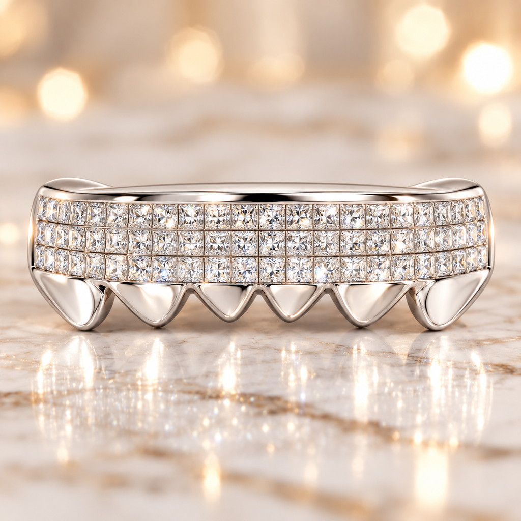 JDWR- S105B- 6 PIECE INVISIBLE HAND SET DIAMOND GRILLZ