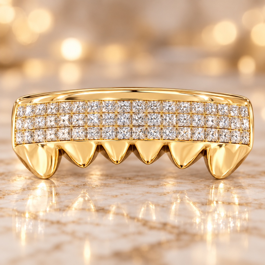 JDWR- S105B- 6 PIECE INVISIBLE HAND SET DIAMOND GRILLZ