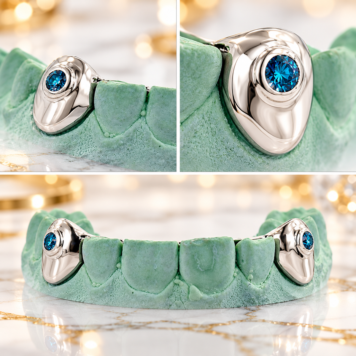 JDWR-S151607-1 SINGLE 18K INDIVIDUAL TOOTH WITH A SINGLE BLUE DIAMOND