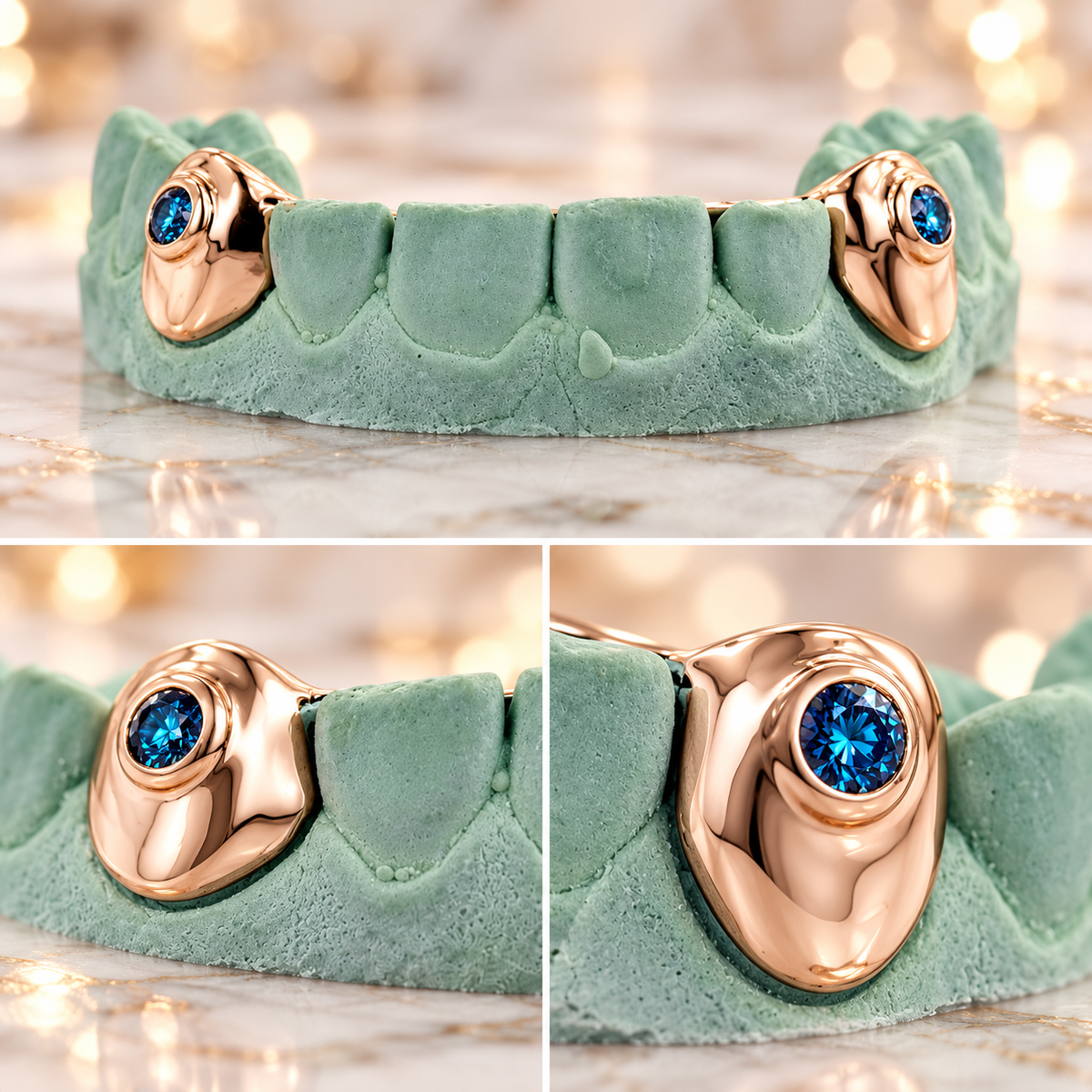 JDWR-S151607-1 SINGLE 18K INDIVIDUAL TOOTH WITH A SINGLE BLUE DIAMOND