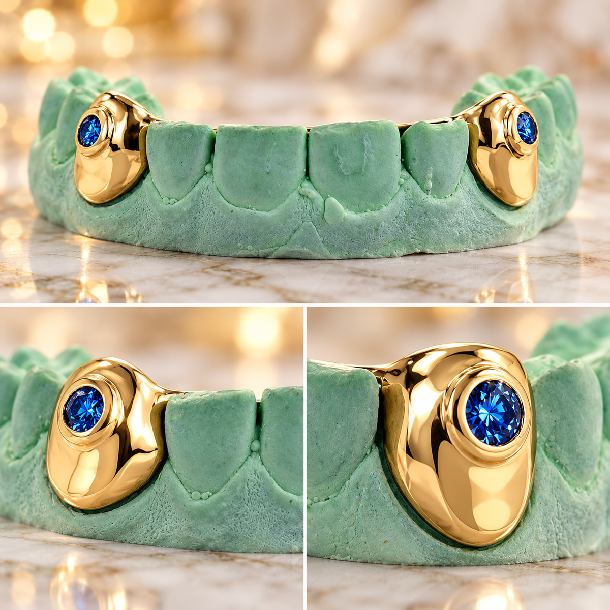 JDWR-S151607-1 SINGLE 18K INDIVIDUAL TOOTH WITH A SINGLE BLUE DIAMOND