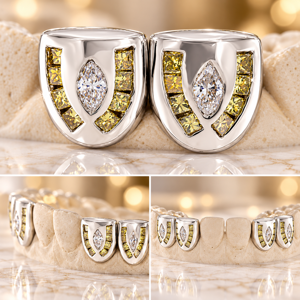 JDWR-S160103-1 18K INDIVIDUAL CHANNEL SET DIAMOND GRILL