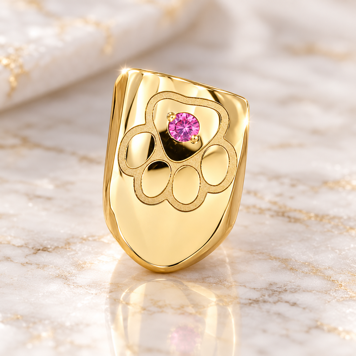 JDWR-S171201-2 18K INDIVIDUAL Tooth with Engraving and a Single Sapphire