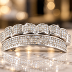PRINCESS CUT YELLOW DIAMONDS SET IN INVISIBLE SET [TVJ S107]