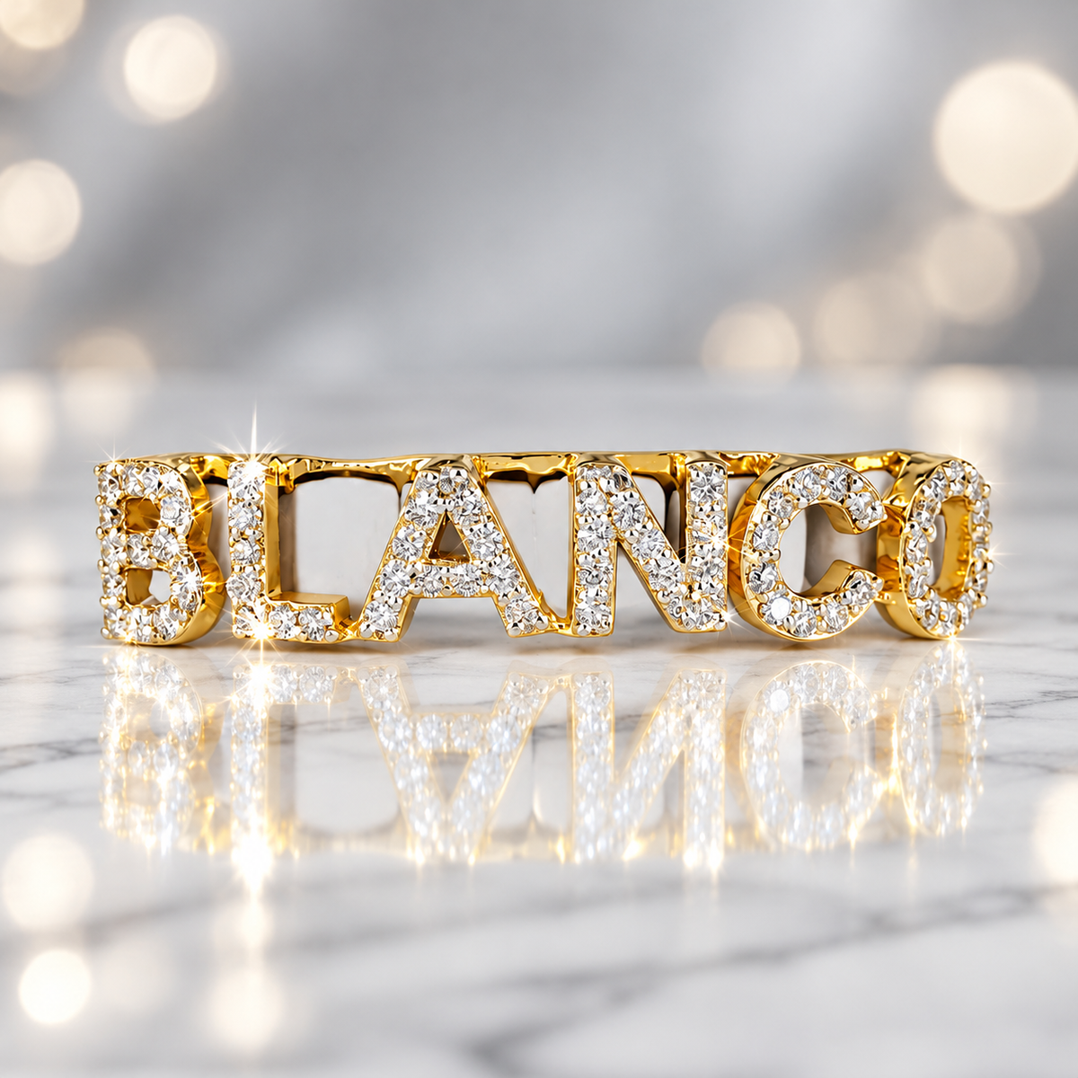 JDWR-1178- 6 TEETH TOP OR BOTTOM GRILL WITH CUSTOMS DIAMONDS OPEN FACES Custom Personalized Name Grillz