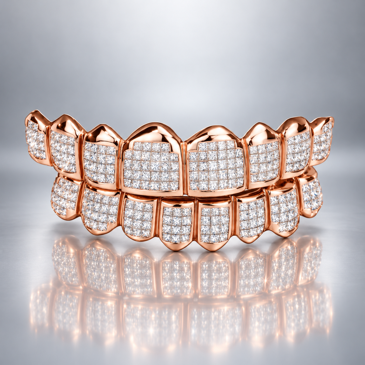 JDWR-058 -  8 TOP OR 8 BOTTOM INVISIBLE SET DIAMOND GRILLZ
