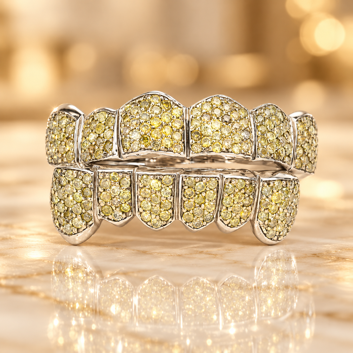 JDWR-047- Yellow Honeycomb Diamond Grillz