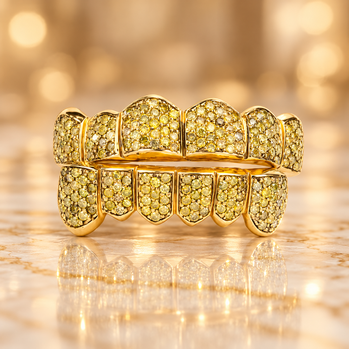 JDWR-047- Yellow Honeycomb Diamond Grillz