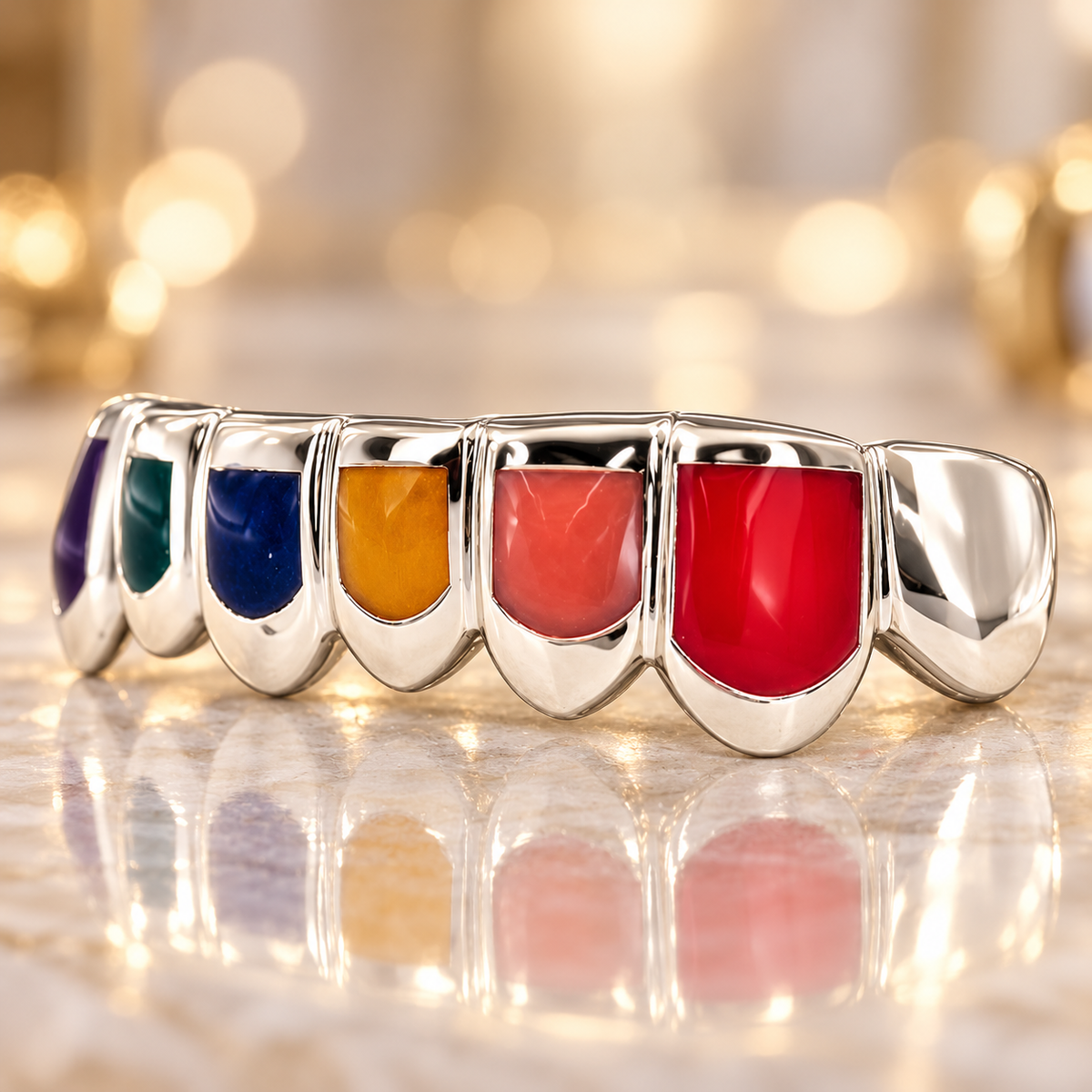 JDWR-CPG3003 CANDY PAINT EIGHT TEETH GRILL SIX WITH ENAMEL