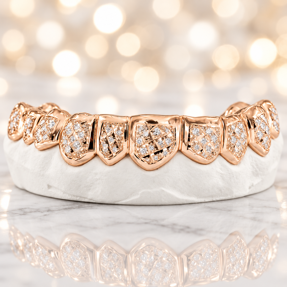 JDWR-3002C Diamond Dust with Trillion Cuts 10 teeth Grillz