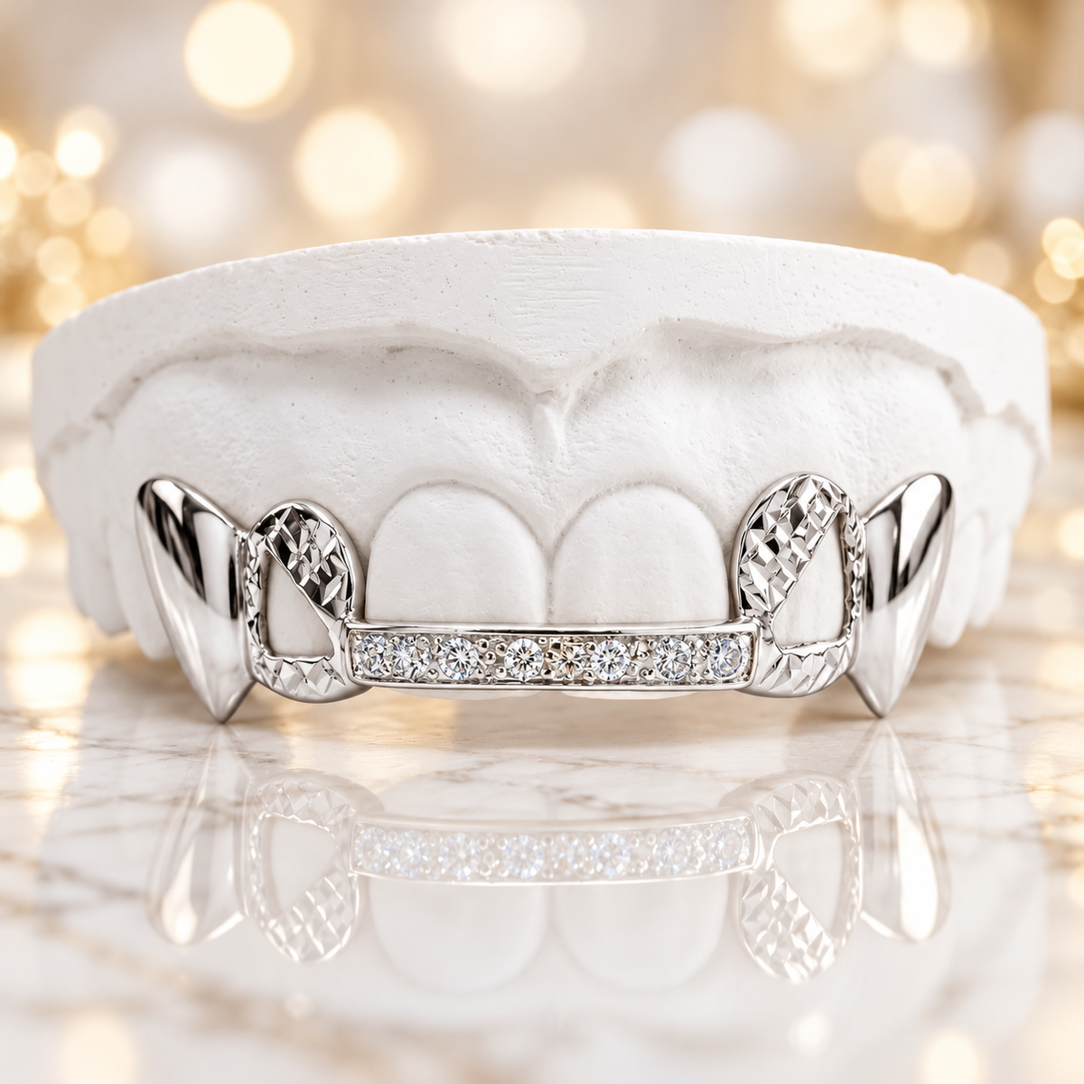 JDWR-G10-VAMP1 - Diamond Bar with Diamond Cut Grillz