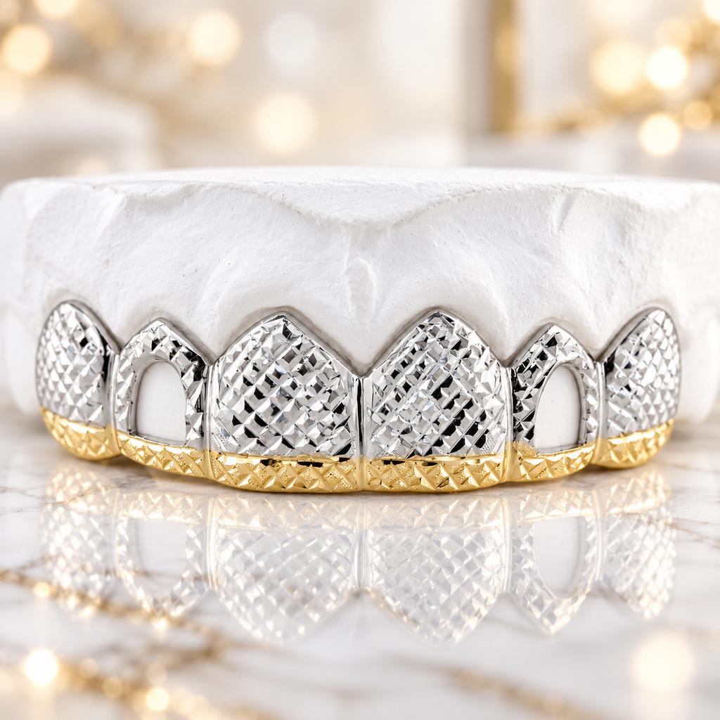 JDWR-5082A-6 TOP OR 6 BOTTOM 2 TEETH OPEN FACES AND DIAMONDS CUTS