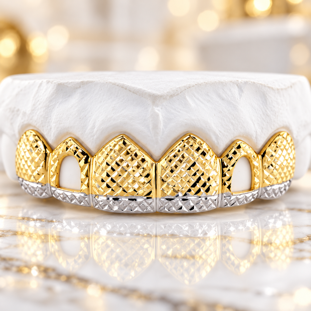 JDWR-5082A-6 TOP OR 6 BOTTOM 2 TEETH OPEN FACES AND DIAMONDS CUTS