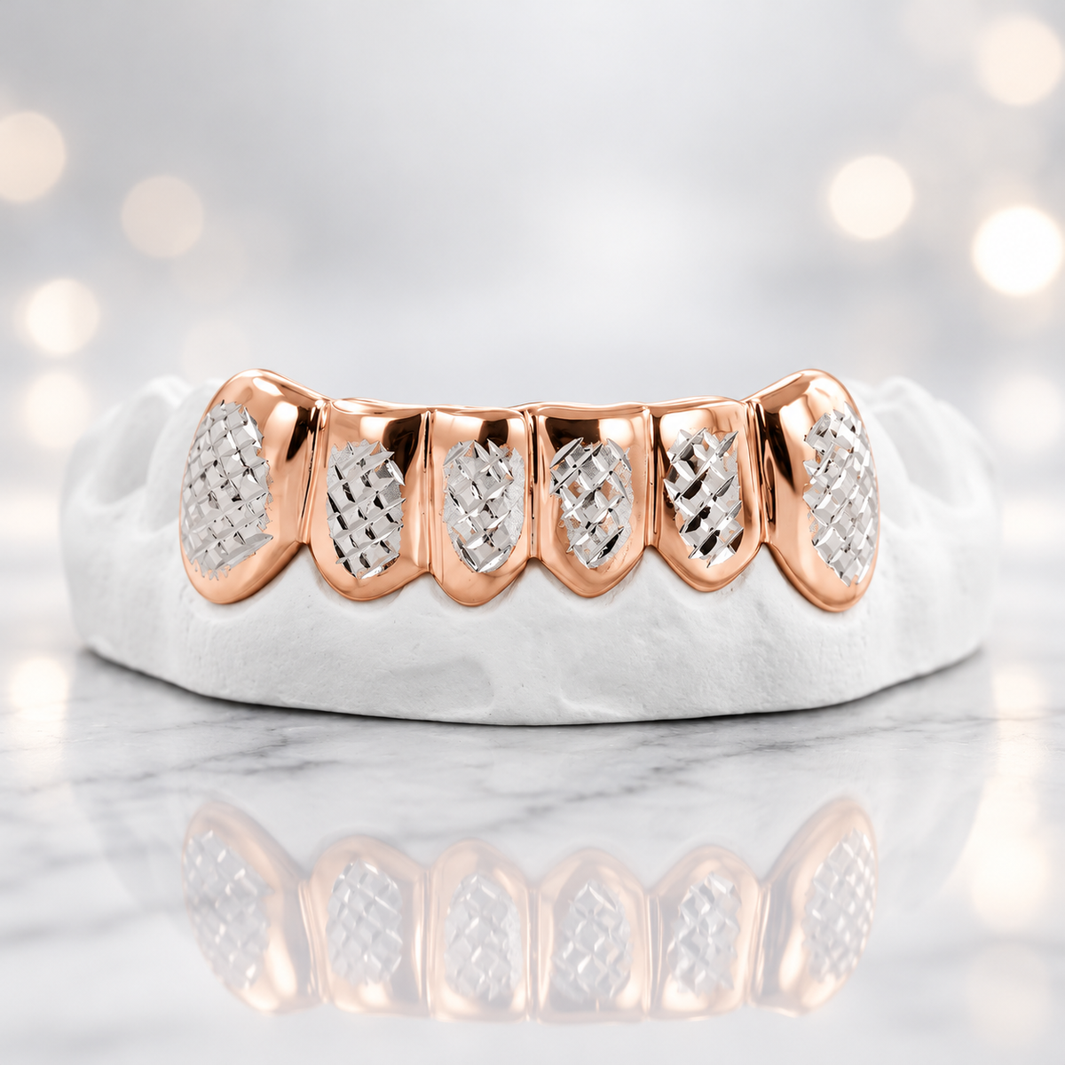 JDWR-41-6 Teeth Two Tone Grill With Diamond Cuts
