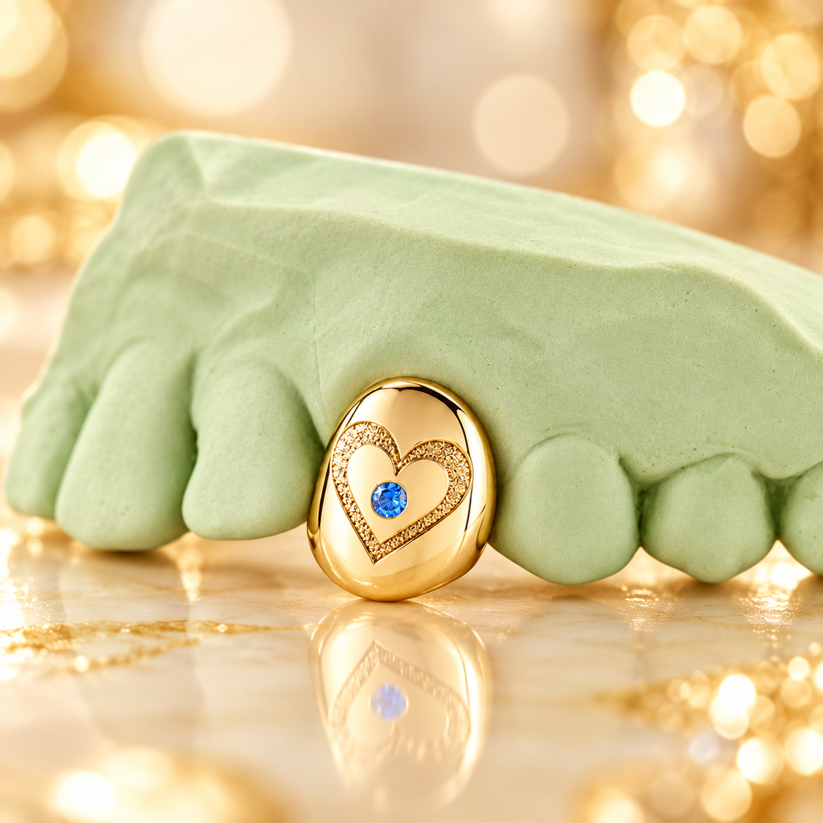 JDWR-ENG-1-18K Individual Heart Engraved With Color Enhanced Diamond