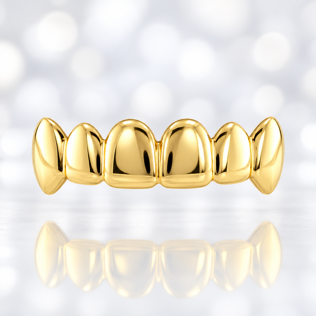 JDWR-3007-6 TOP OR 6 BOTTOM Teeth High Polish Solid Grill
