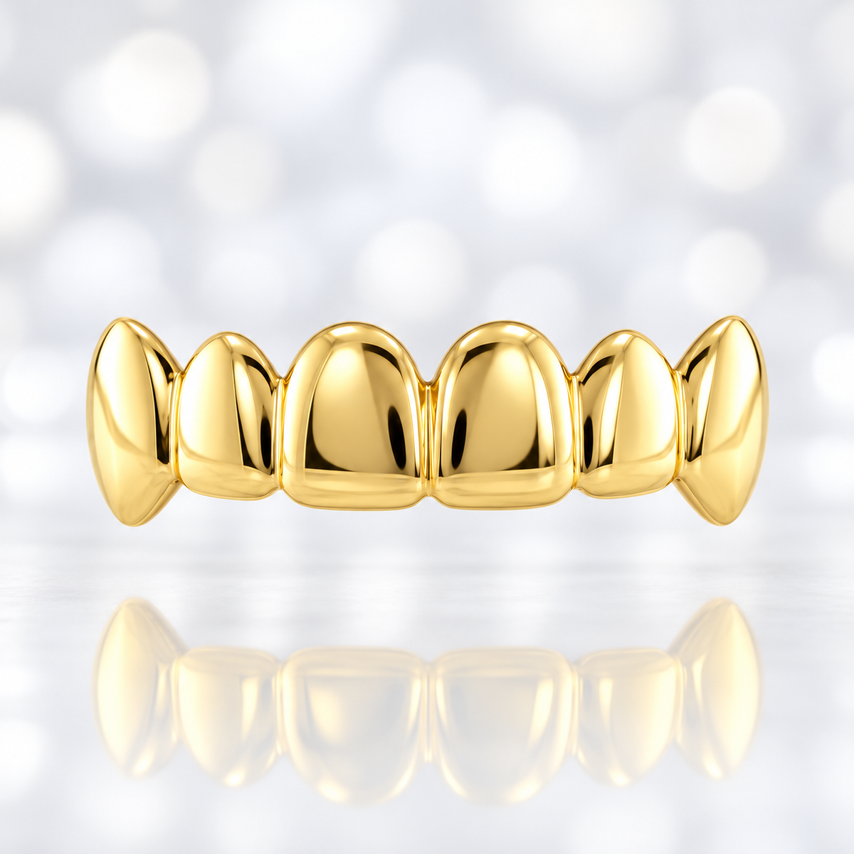 JDWR-3007-6 TOP OR 6 BOTTOM Teeth High Polish Solid Grill