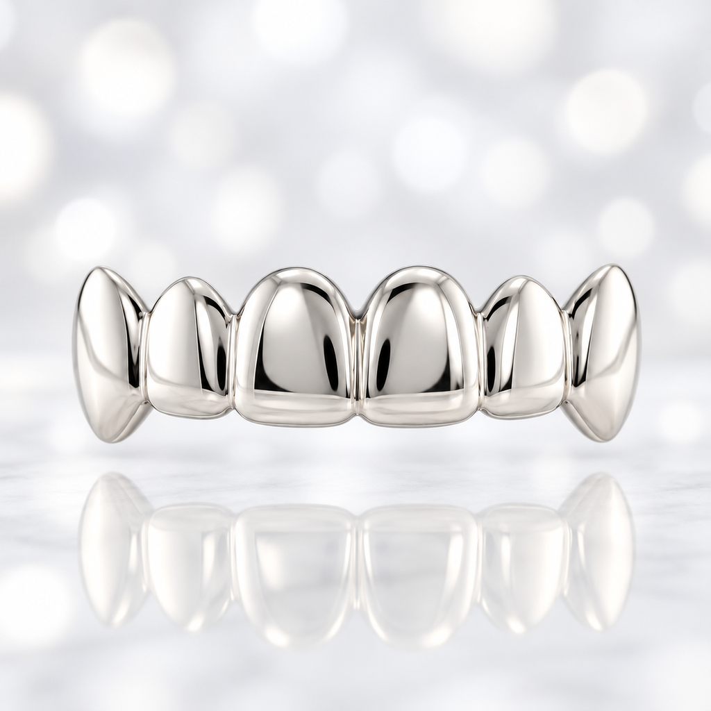 JDWR-3007-6 TOP OR 6 BOTTOM Teeth High Polish Solid Grill