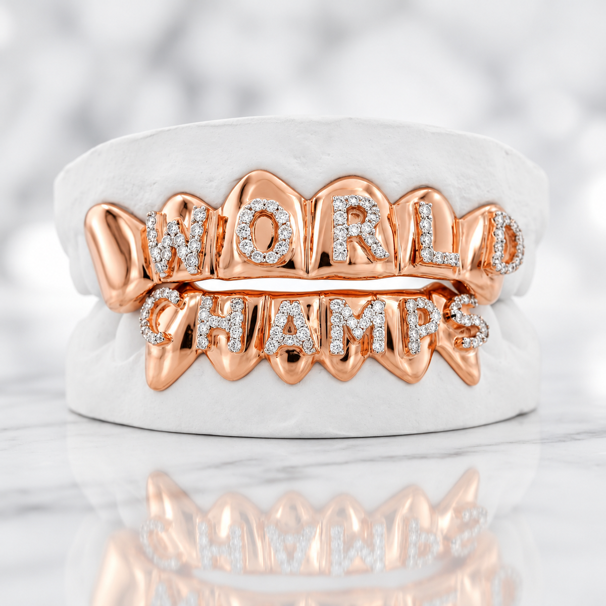 JDWR-127- Cubic Zirconia World Champs 6 Top & 6 Bottom Teeth Grill