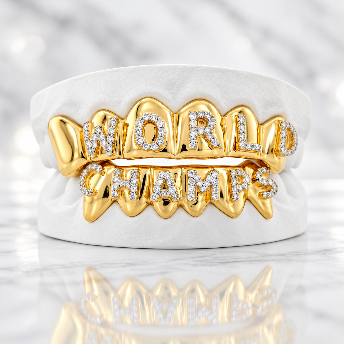 JDWR-048 - TOP 6 BOTTOM 6 TEETH Engraved World Series Grillz