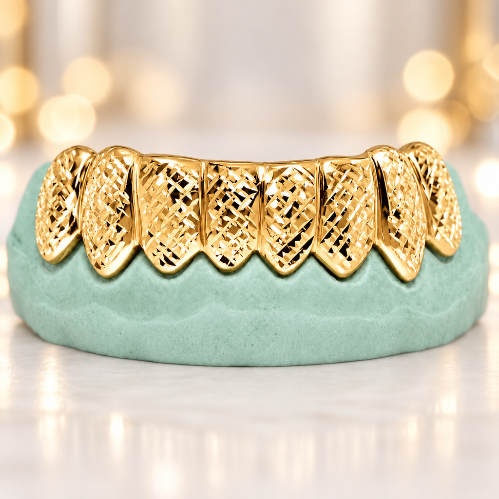 JDWR-105- 8 TOP OR 8 BOTTOM Teeth Diamond Cut Grill