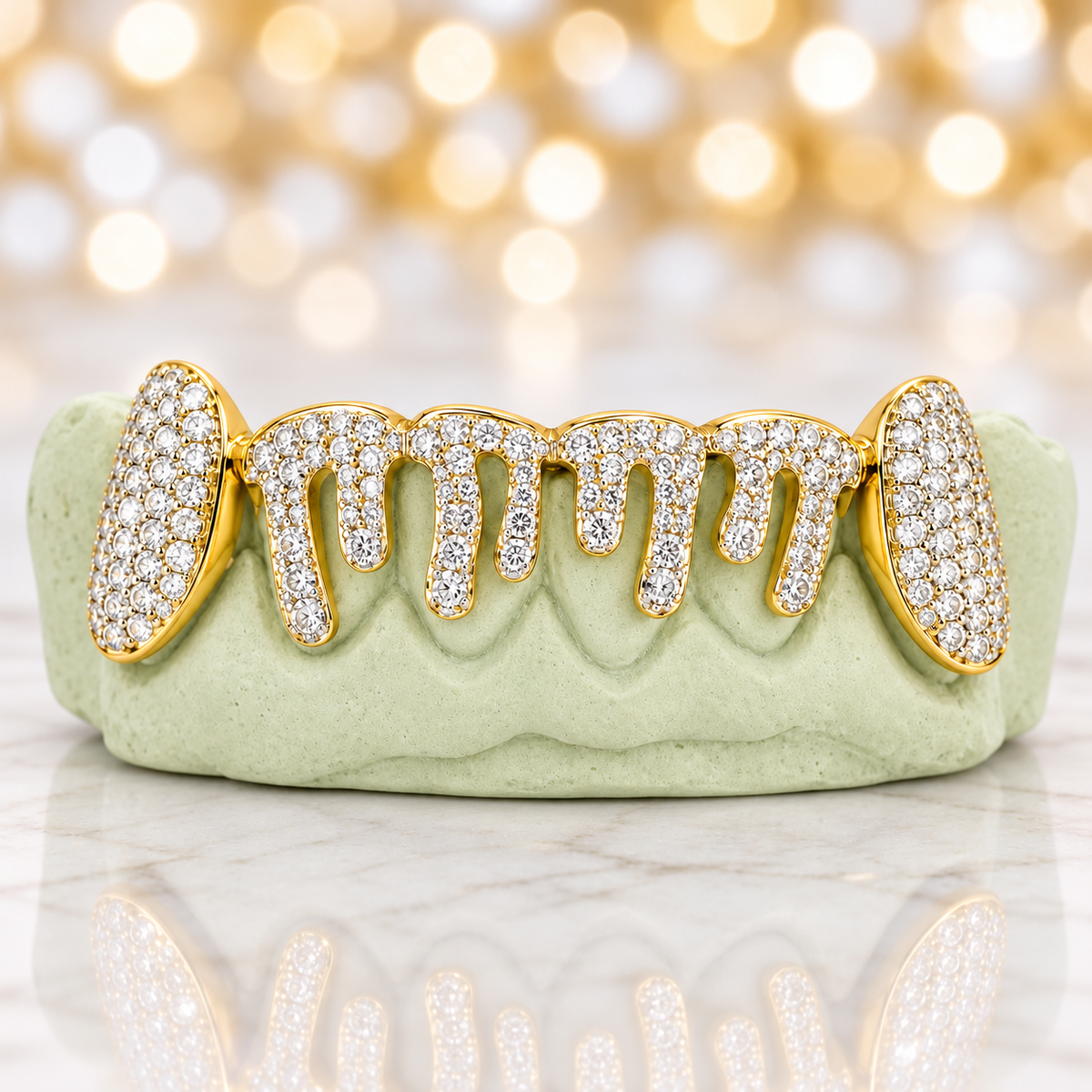 JDWR-2024 - 6 TOP OR 6 BOTTOM SI Hand prong Dripping Diamond Grillz