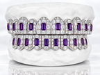 JDWR-G4060-Emerald Diamonds and Emerald Shaped Purple Amethyst