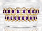 JDWR-G4060-Emerald Diamonds and Emerald Shaped Purple Amethyst