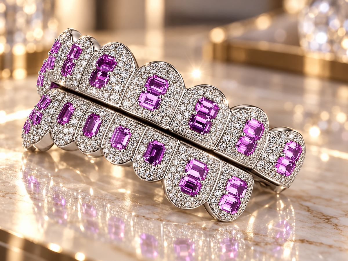JDWR-G4050-Honeycomb Prong / Pink Emerald cut
