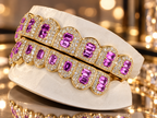 JDWR-G4050-Honeycomb Prong / Pink Emerald cut