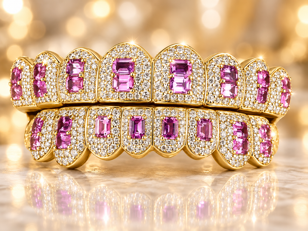 JDWR-G4050-Honeycomb Prong / Pink Emerald cut
