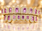 JDWR-G4050-Honeycomb Prong / Pink Emerald cut