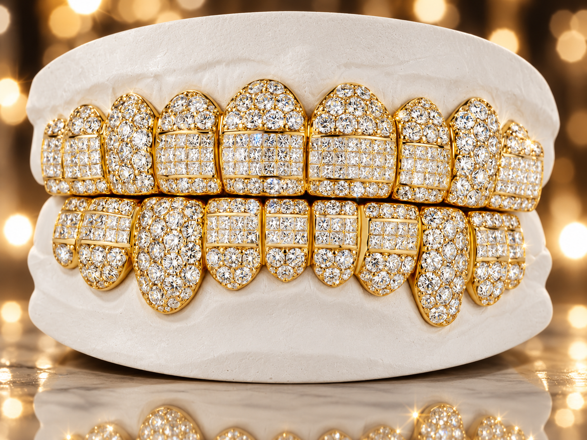 JDWR- GV1030-Honeycomb Prong / INVISBALE Set Diamond Grill