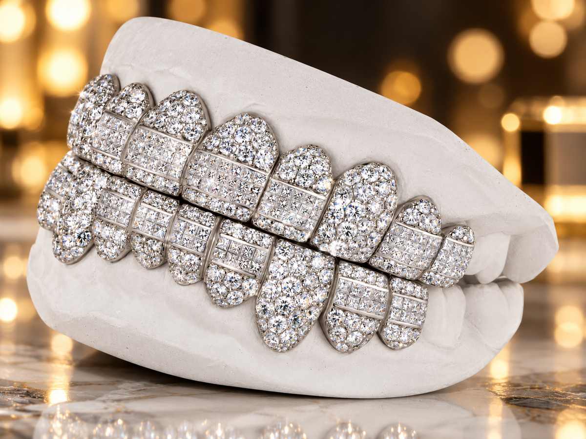 JDWR- GV1030-Honeycomb Prong / INVISBALE Set Diamond Grill