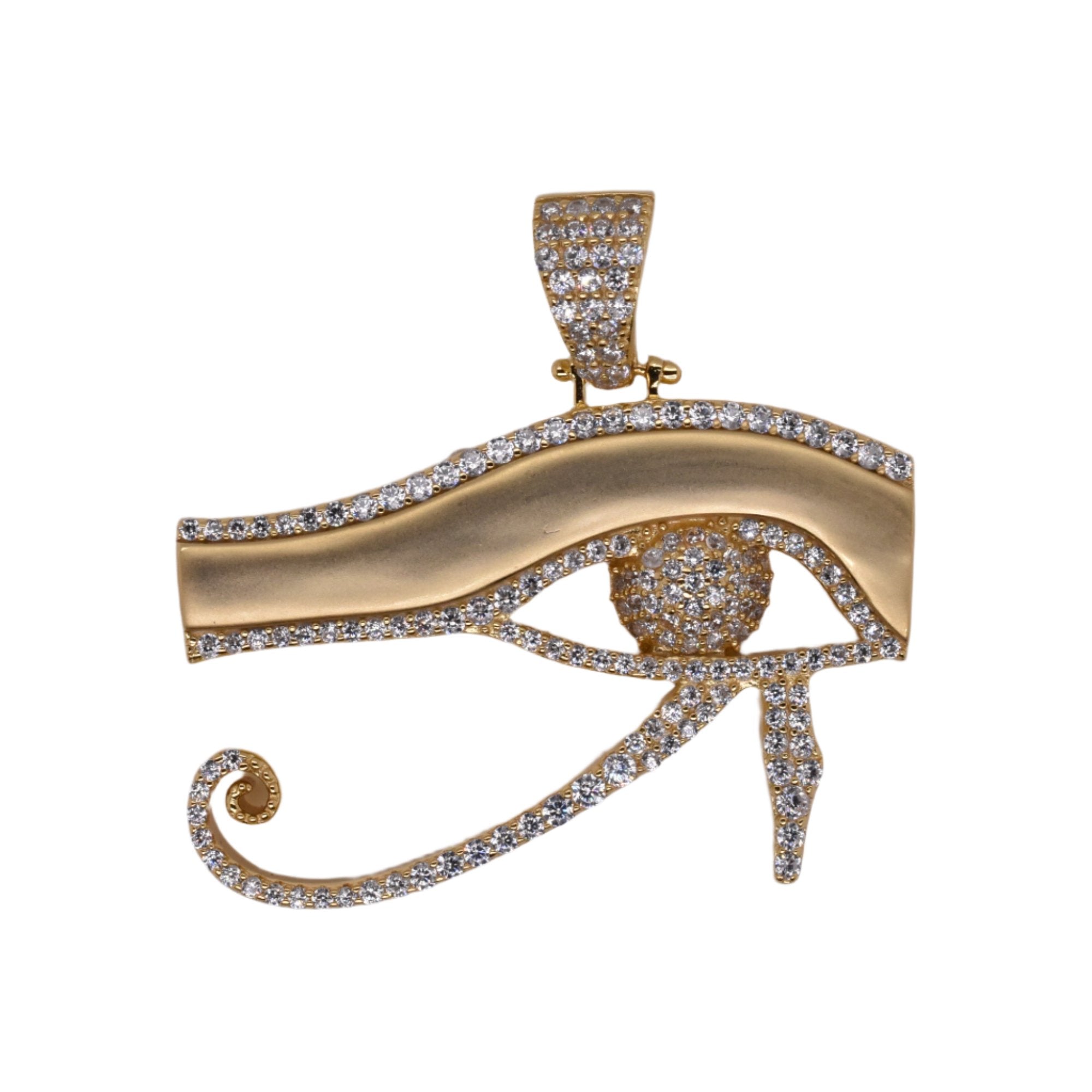 Gold Plated 925 Sterling Silver CZ Eye of Horus Pendant