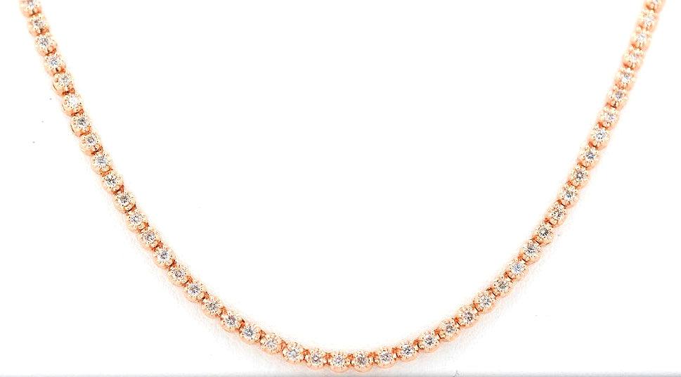 Custom 14KR 3.50CTW DIAMOND CROWN TENNIS NECKLACE - Johnny Dang & Co