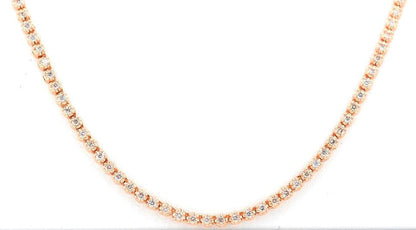 Custom 14KR 3.50CTW DIAMOND CROWN TENNIS NECKLACE - Johnny Dang & Co