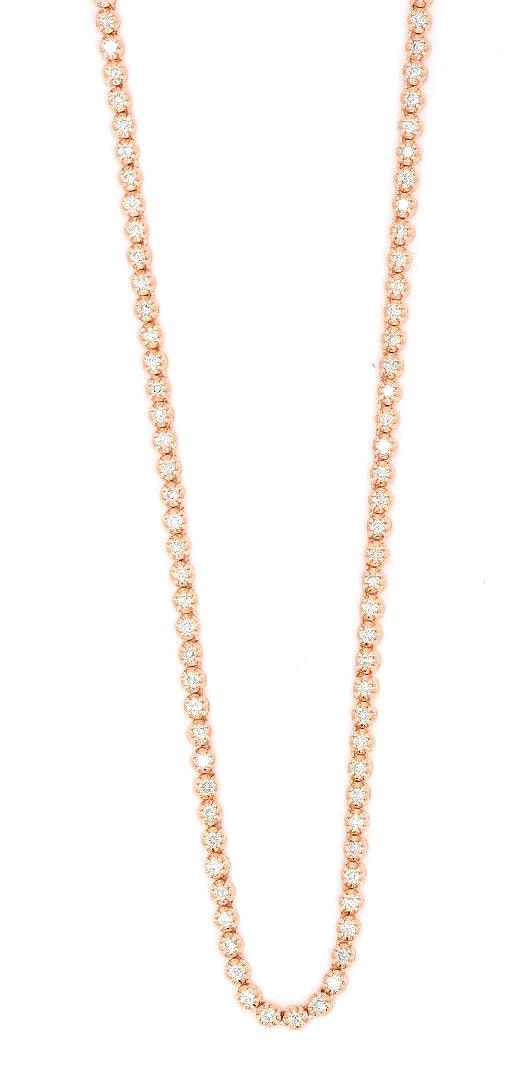 Custom 14KR 3.50CTW DIAMOND CROWN TENNIS NECKLACE - Johnny Dang & Co