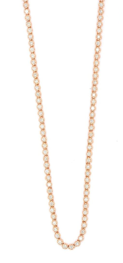 Custom 14KR 3.50CTW DIAMOND CROWN TENNIS NECKLACE - Johnny Dang & Co