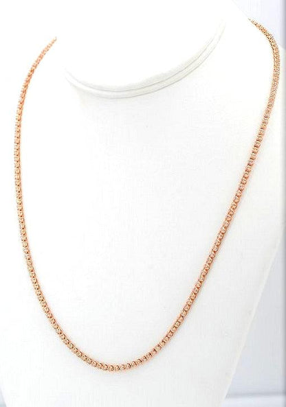 Custom 14KR 3.50CTW DIAMOND CROWN TENNIS NECKLACE - Johnny Dang & Co