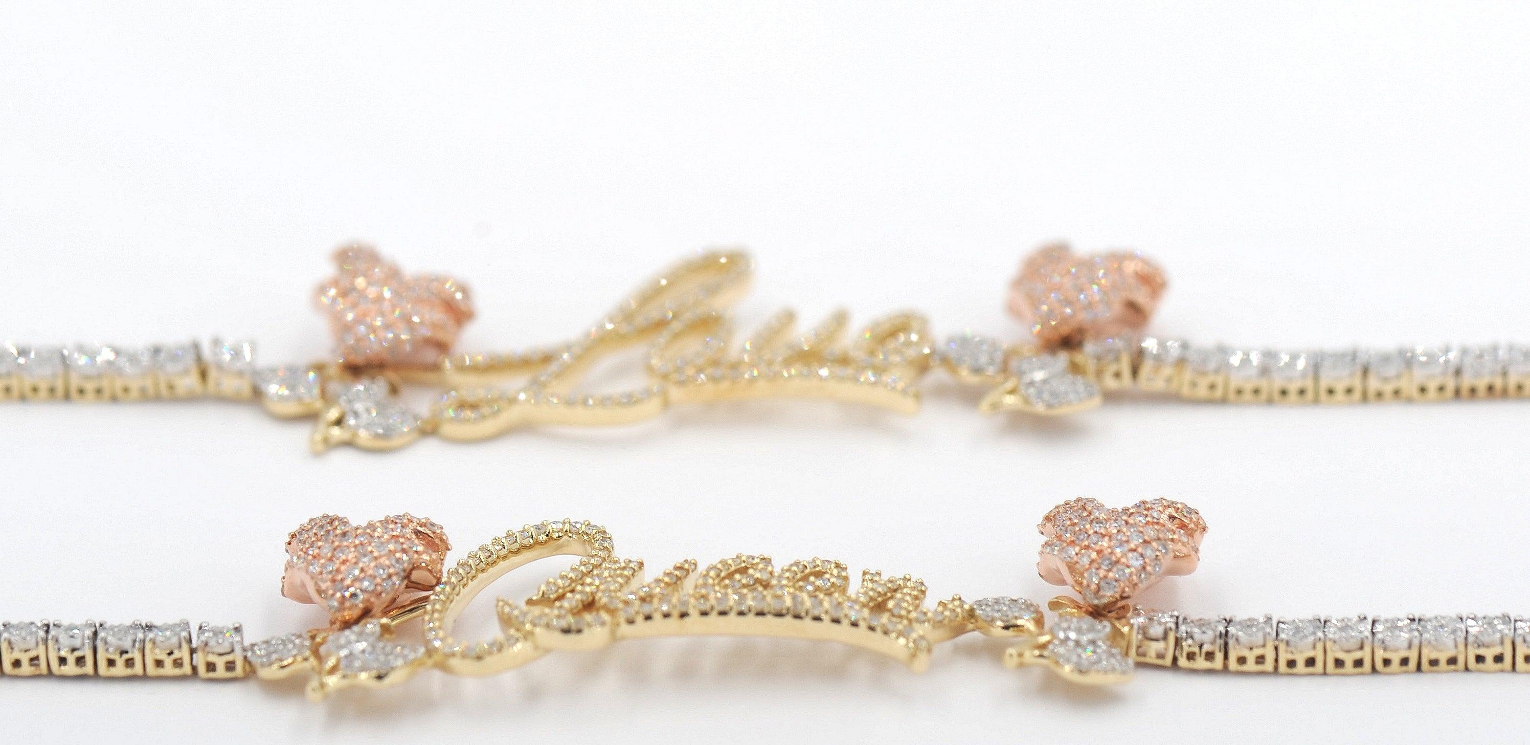 JDTKSM-239608 -Diamond Love Pendant with 18" in Diamonds Necklace - Johnny Dang & Co