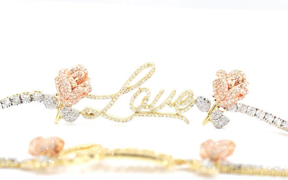 JDTKSM-239608 -Diamond Love Pendant with 18" in Diamonds Necklace - Johnny Dang & Co