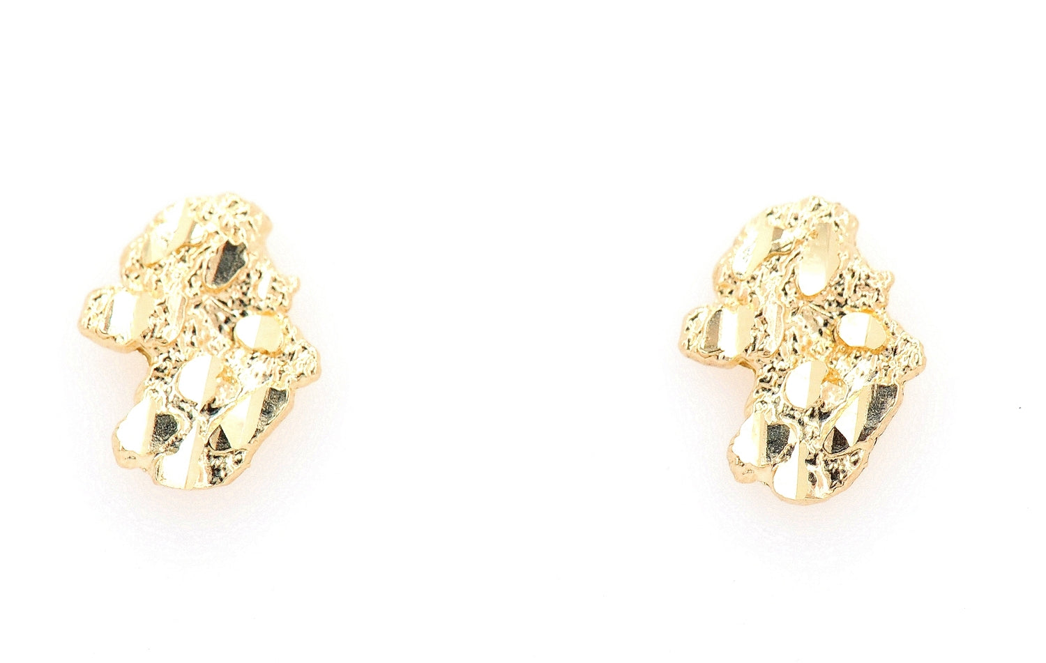 10k Yellow Gold Nuggett Earrings. Small