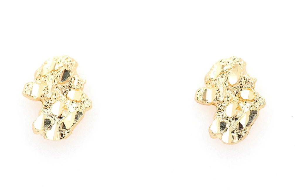 10k Yellow Gold Nuggett Earrings. Small