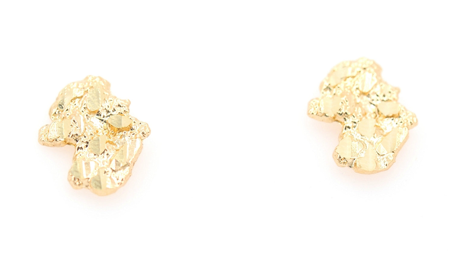 10k Yellow Gold Nuggett Earrings. Small