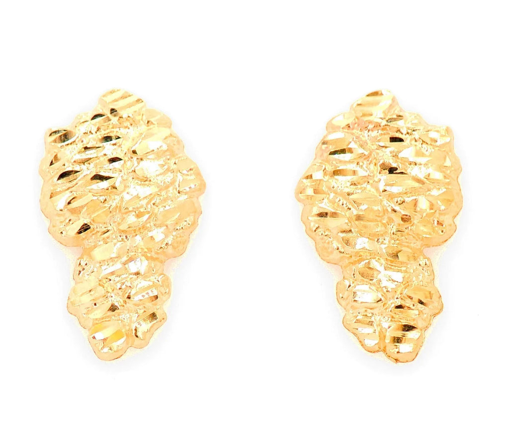 10k Yellow Gold Nuggett Earrings. Large