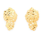 10k Yellow Gold Nuggett Earrings. Large