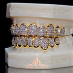 JDWR-2026-12 Flawless "French Cut" Invisible Set Grillz Yellow Gold (Pullout)