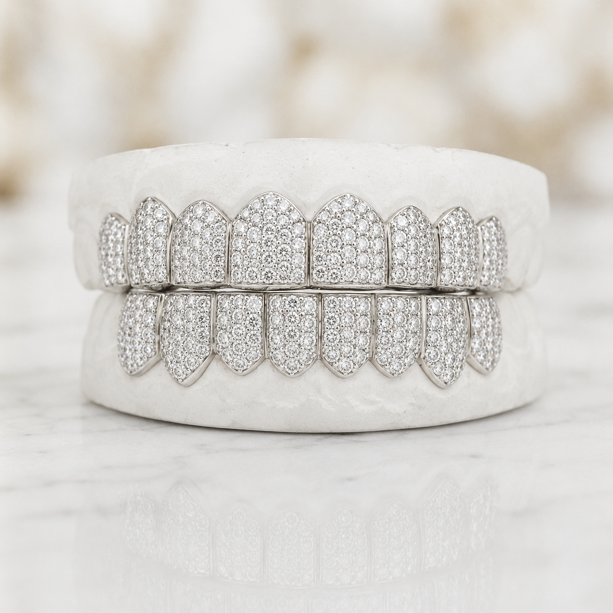 JDTK-043 8 TOP OR 8 BOTTOM SI Honeycomb Diamond Grillz