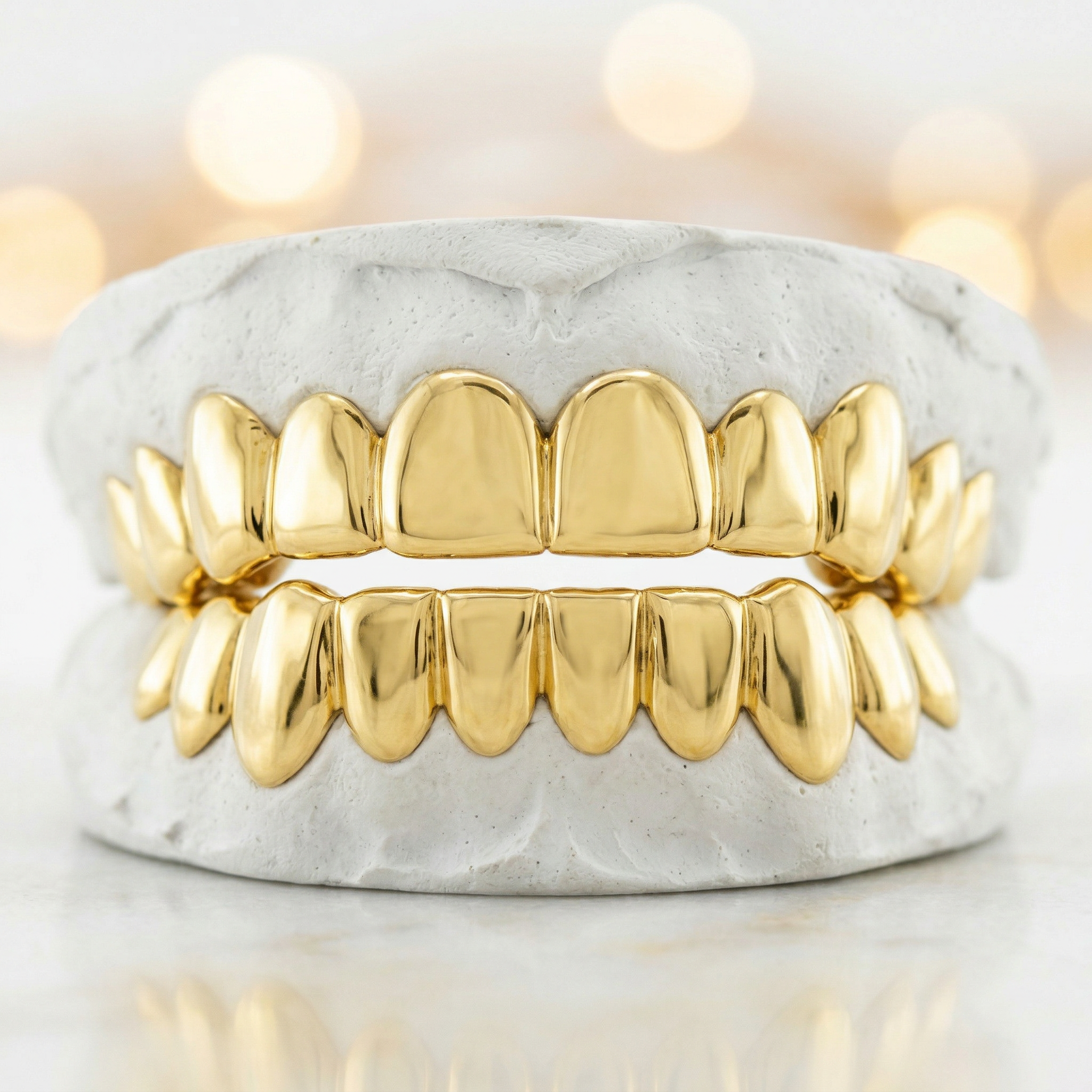 Gold Teeth JDTK-3001B  Perm Cut Pullout Grill- 10 Teeth Top or Bottom